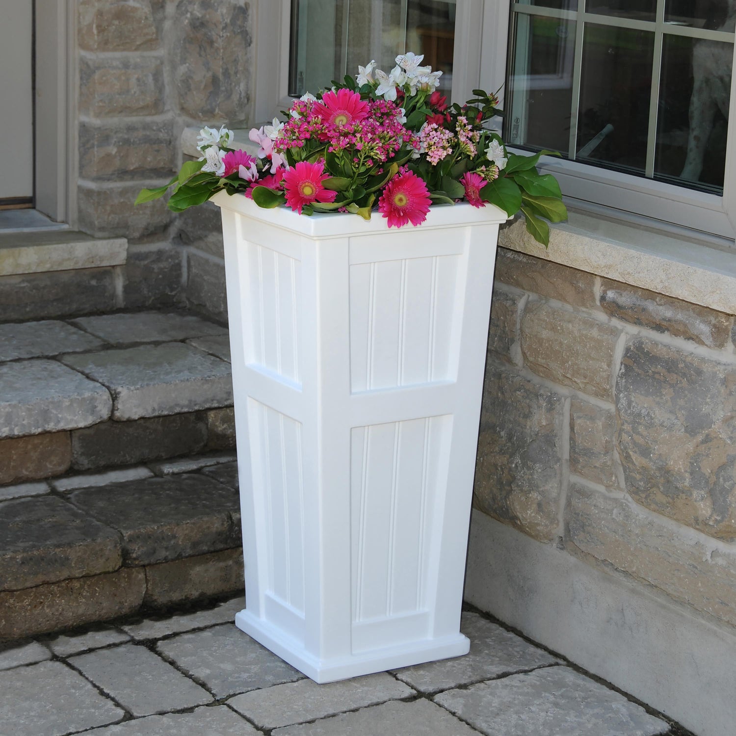 tall plant pot white Mayne - Cape Cod 32" Tall Planter
