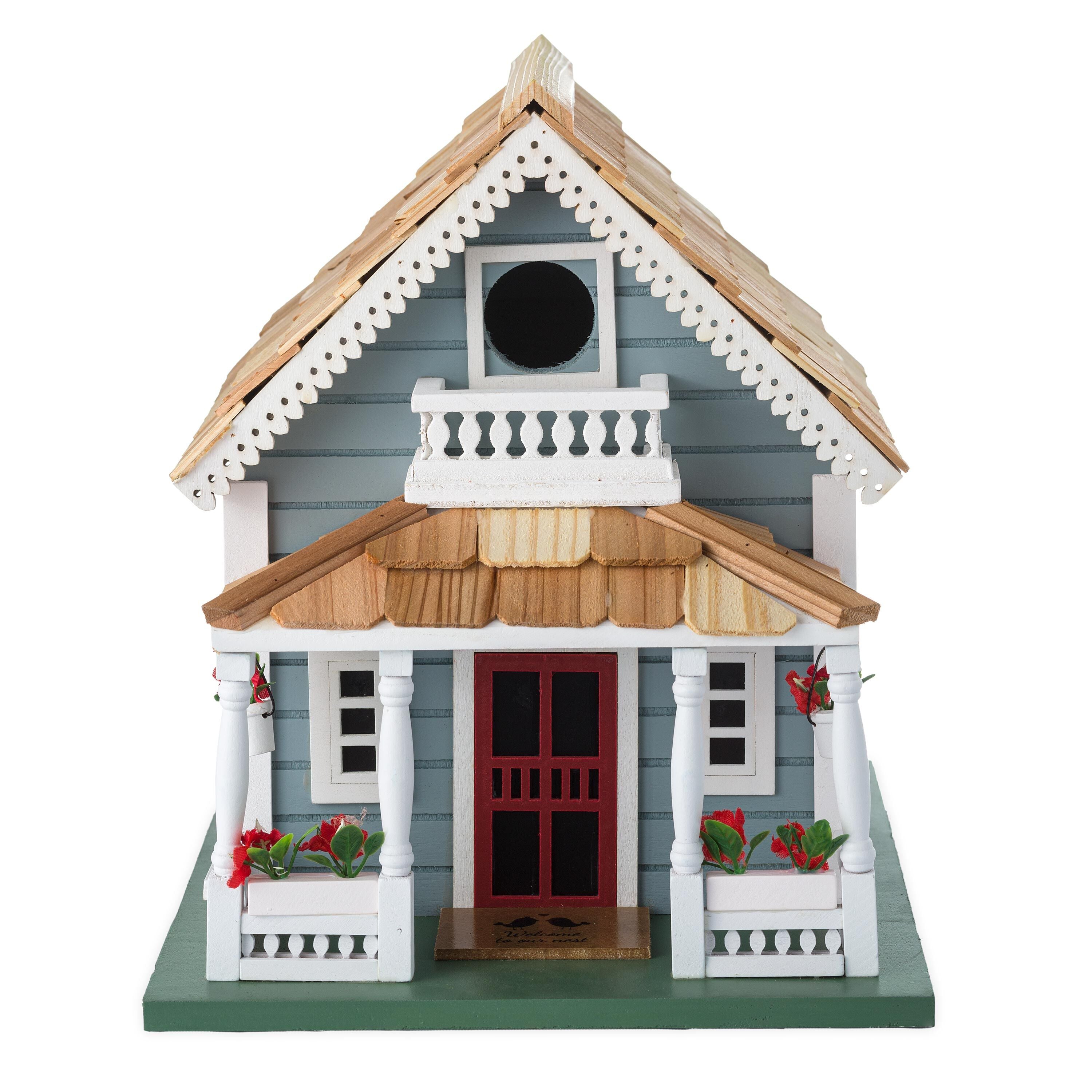 Blue Cottage Welcome Home Birdhouse - Thumbnail 4