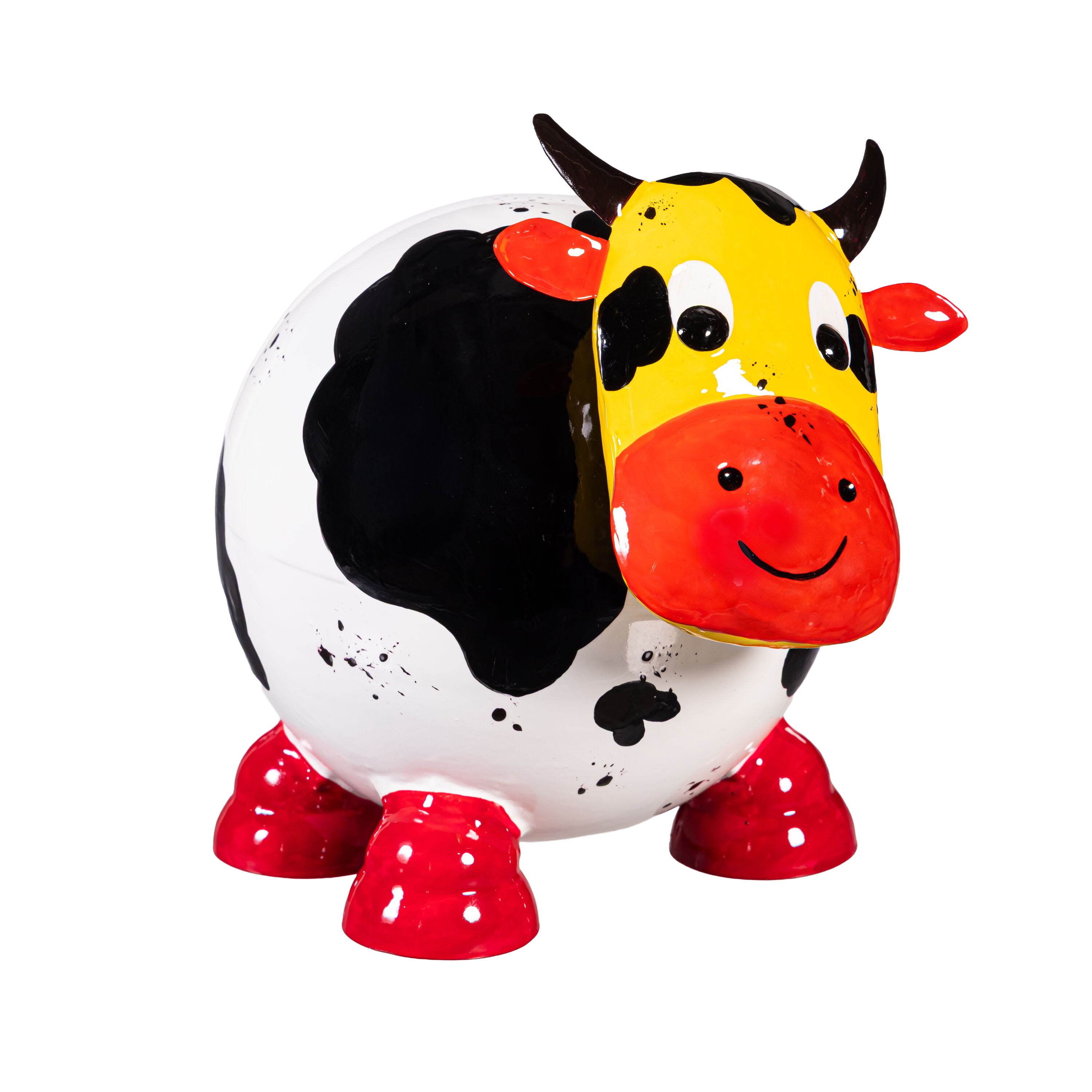 Metal Colorful Cow Garden Statue – Plow & Hearth
