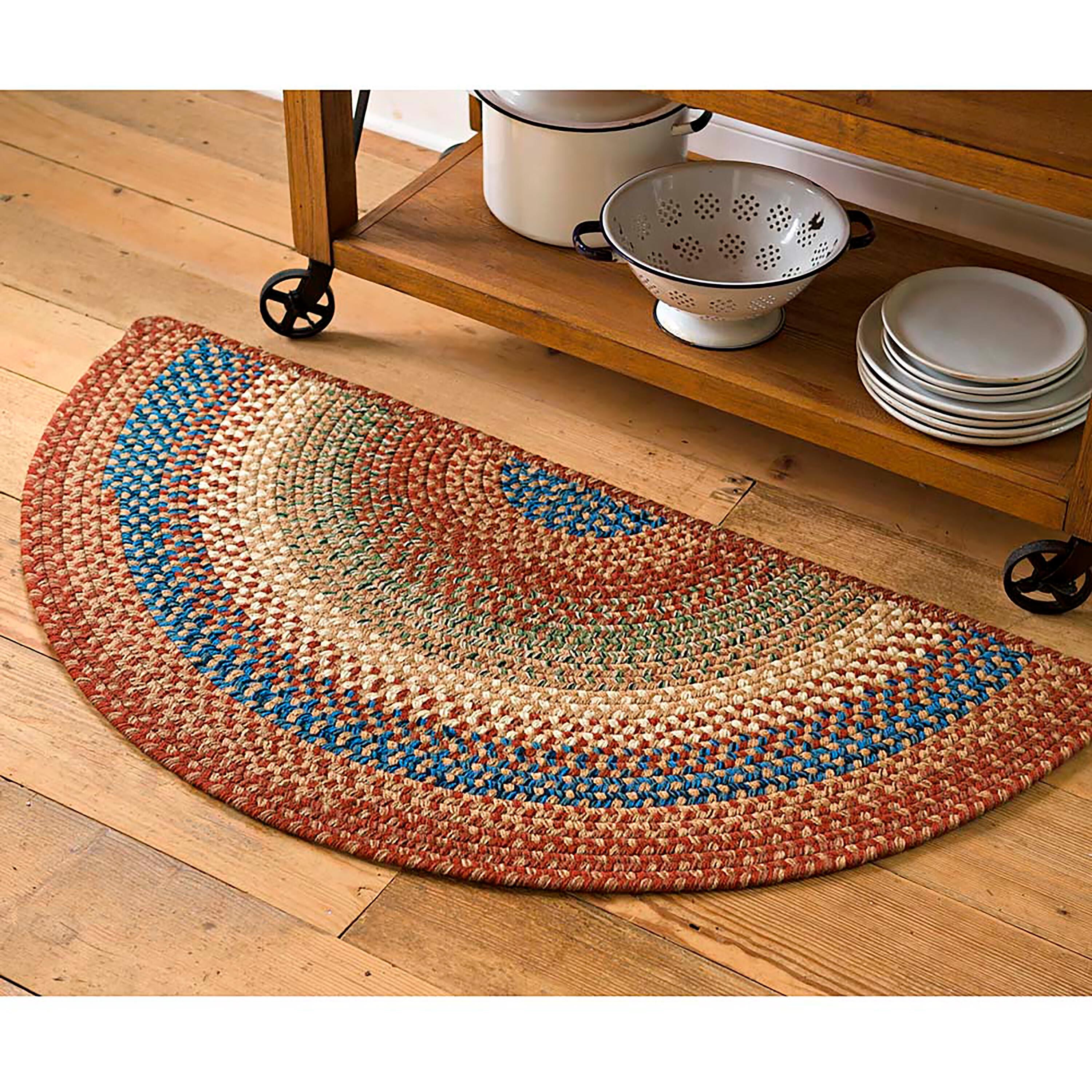 Braided Polypro Roanoke Half Round Rug , 2' x 4' | Plow & Hearth