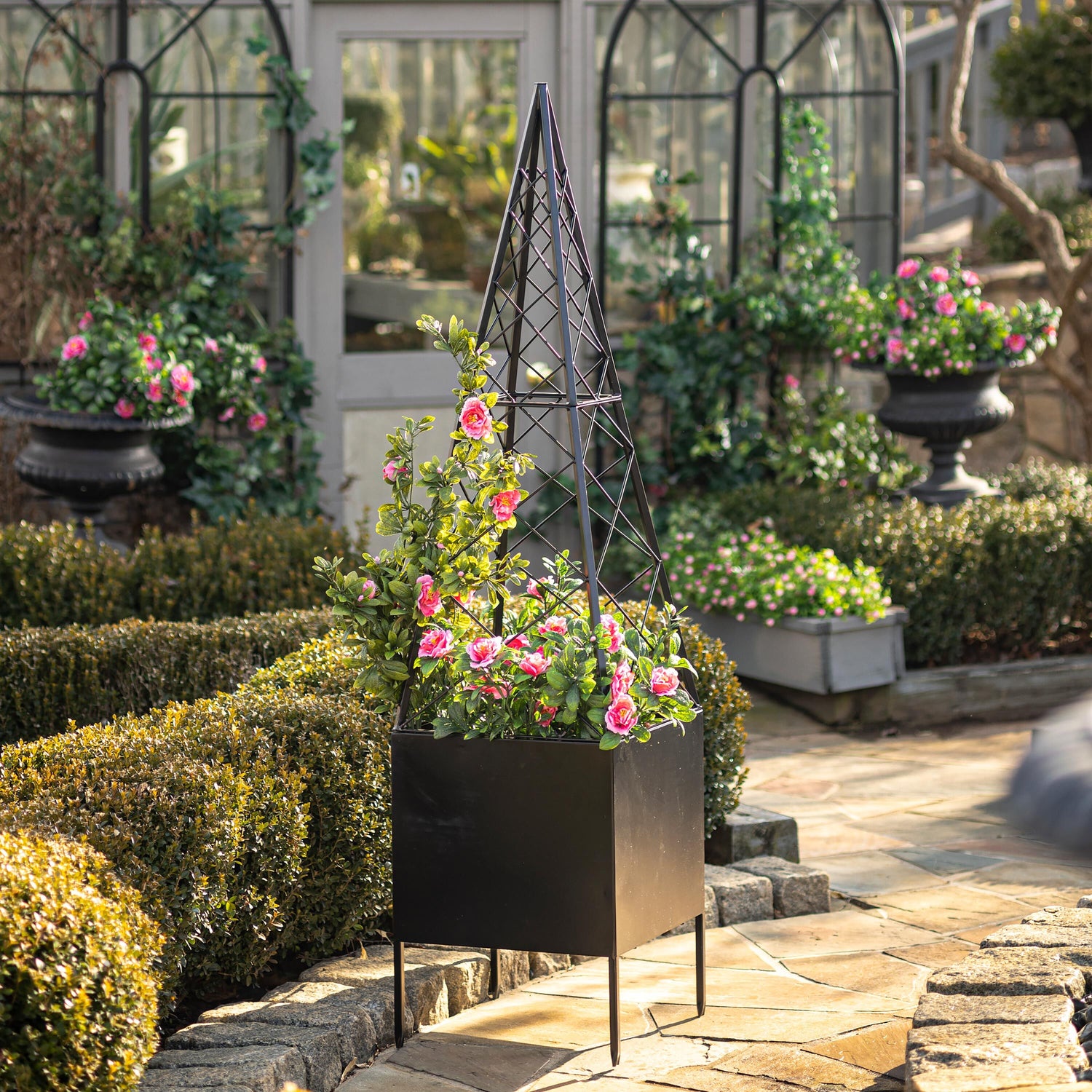 indoor plant obelisk Triangular Obelisk Planter