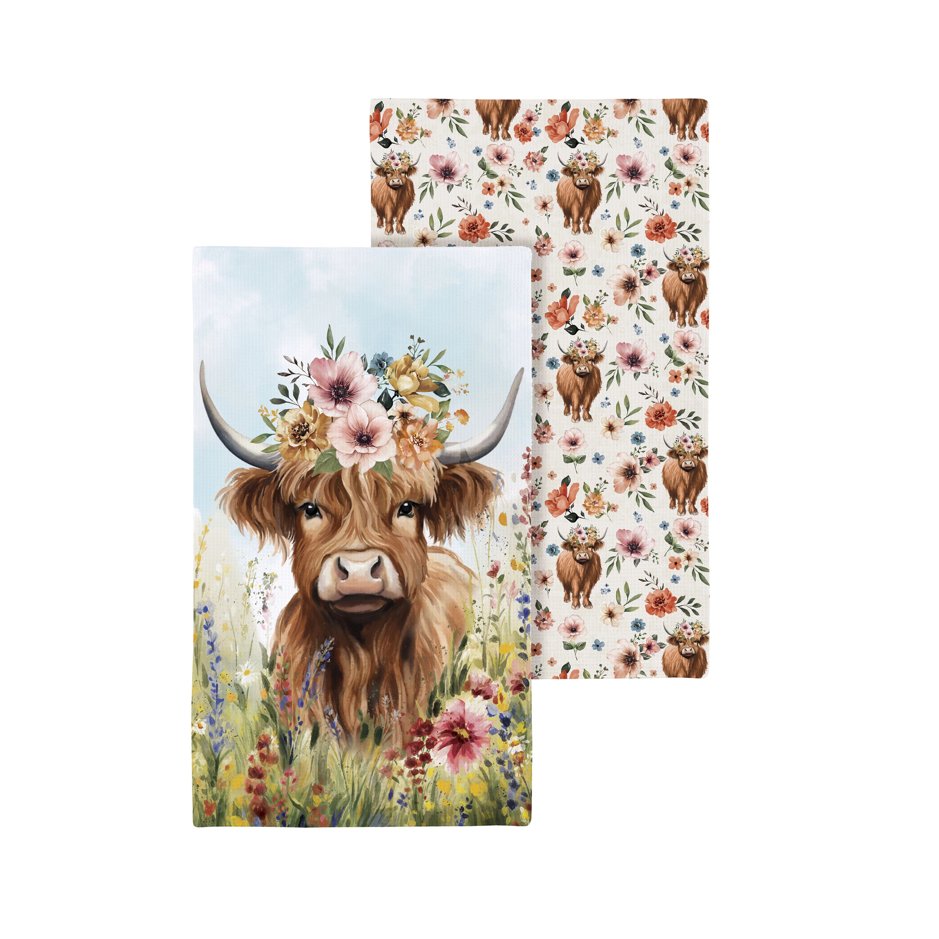 Evergreen Hillside Pasture Kitchen Towel - Thumbnail 4