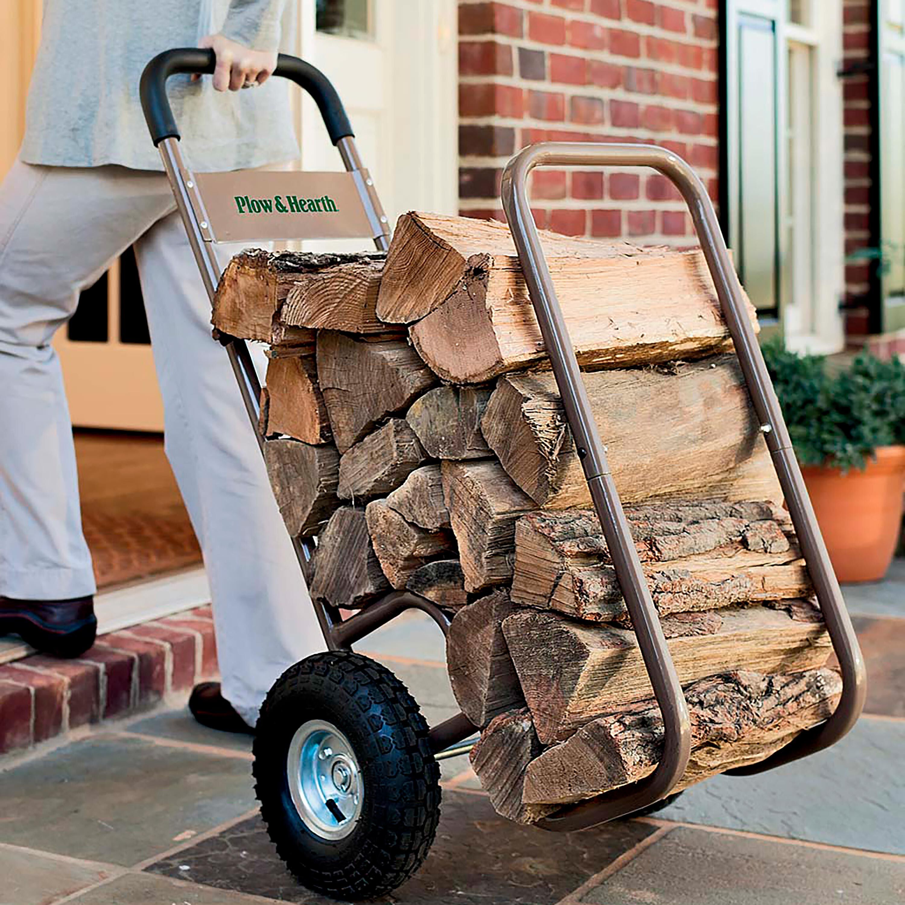 Plow & Hearth Rolling Log Cart - Thumbnail 3