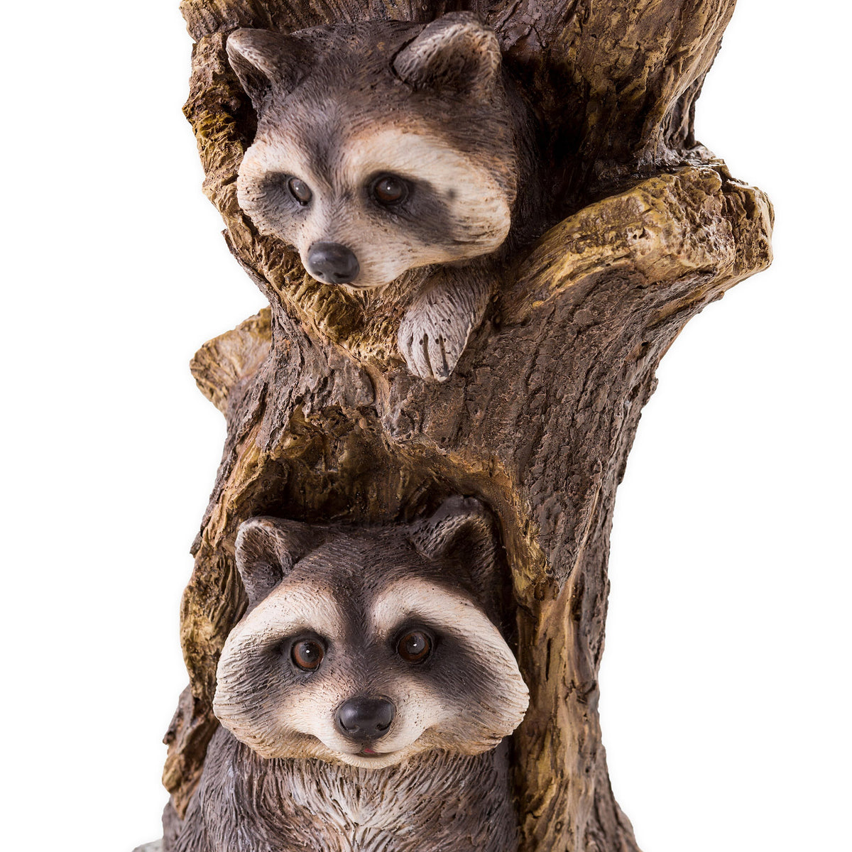 Rattan Racoon Resin Raccoon Birdbath – Plow & Hearth