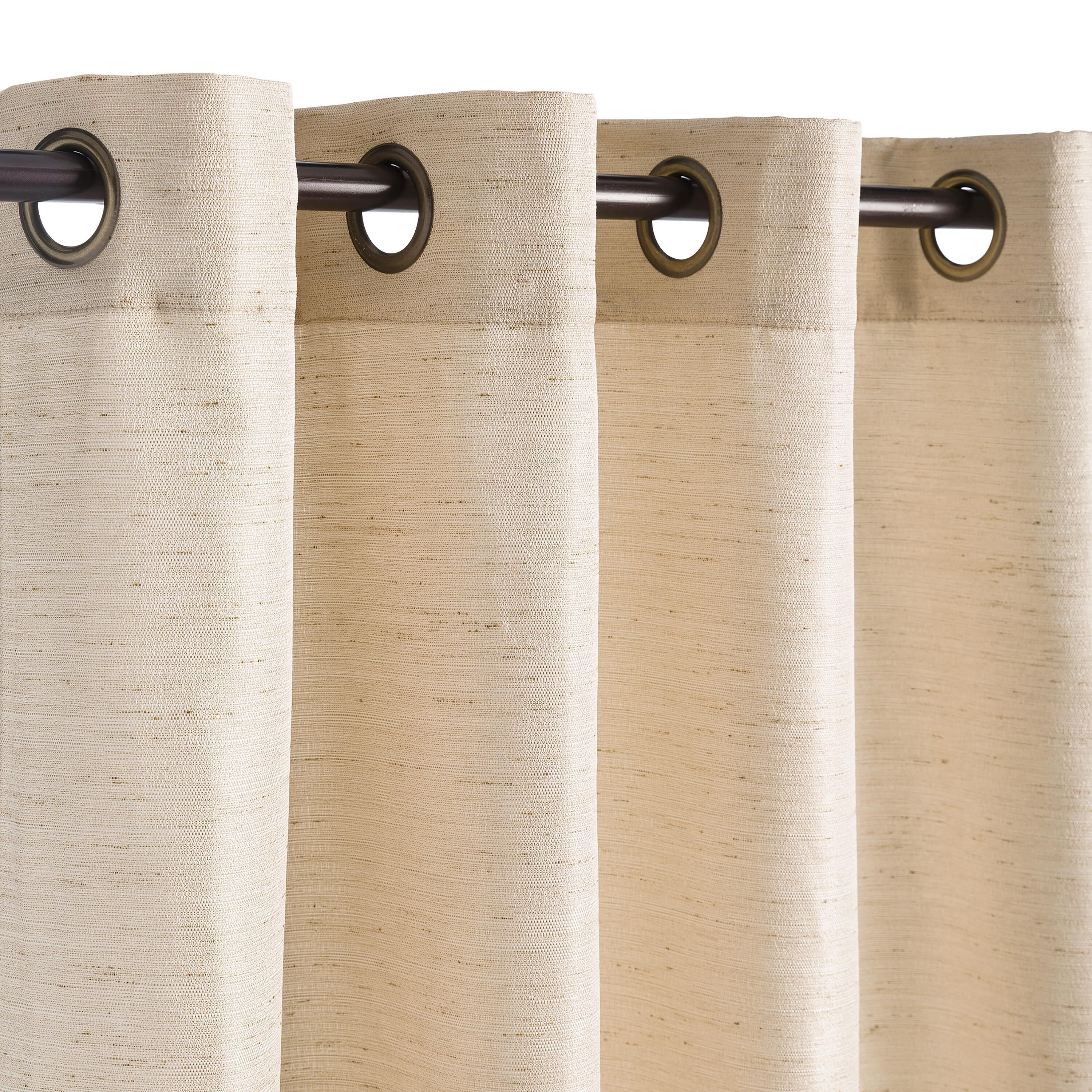 Grasscloth Outdoor Curtain Panels - Thumbnail 5