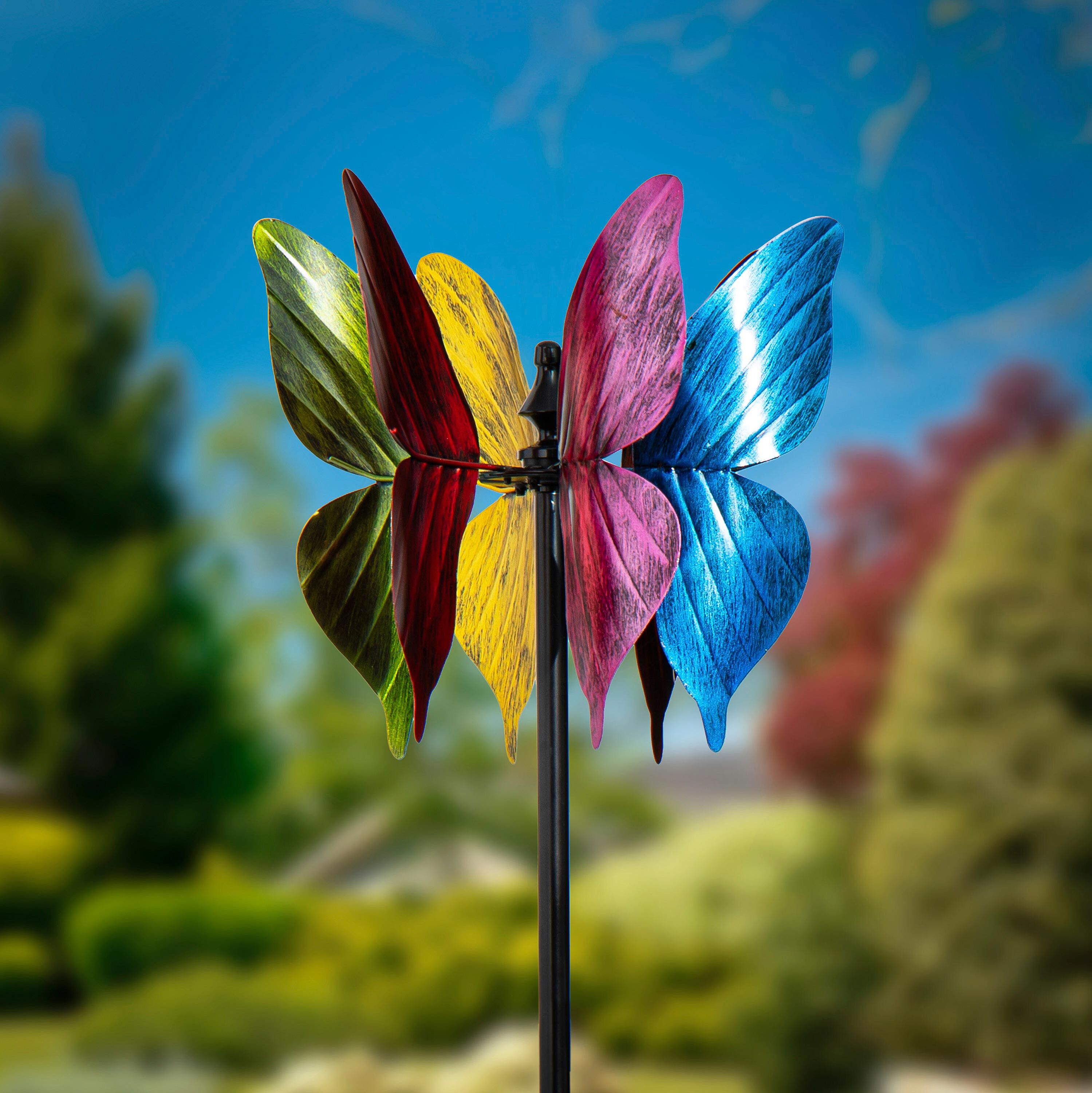Colorful Butterfly Metal Wind Spinner, 65