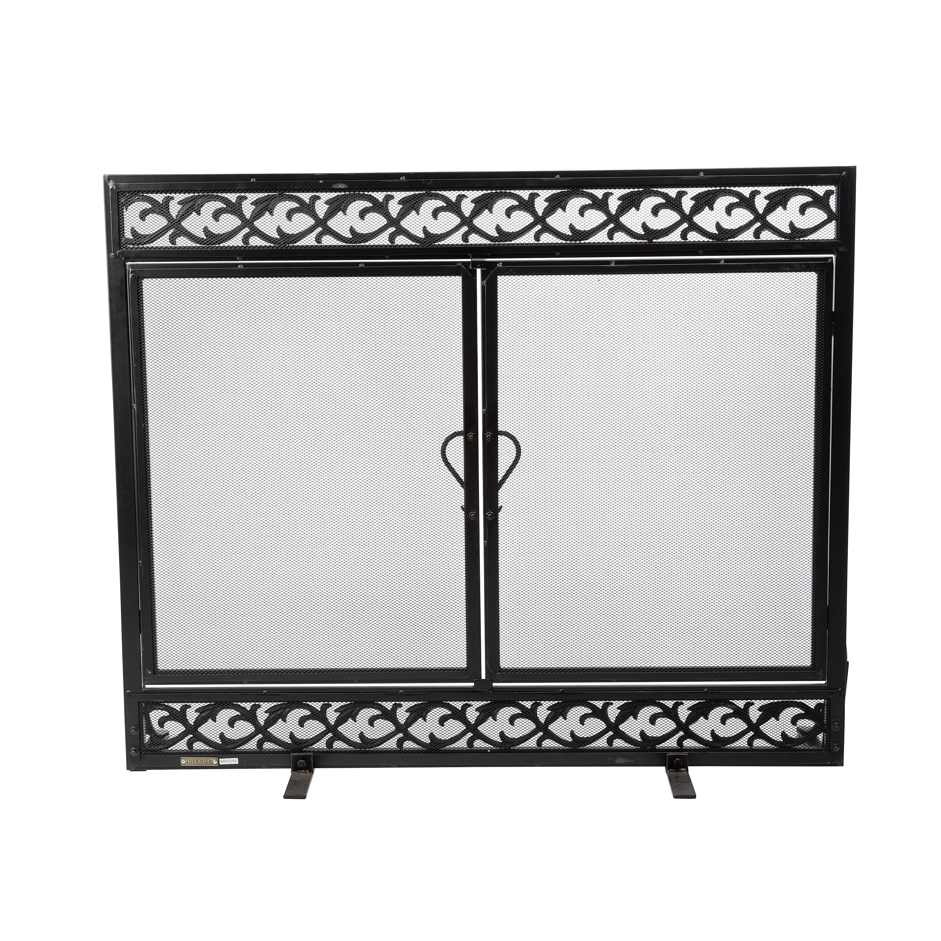 Plow & Hearth Cast Iron Scrollwork Fire Screen