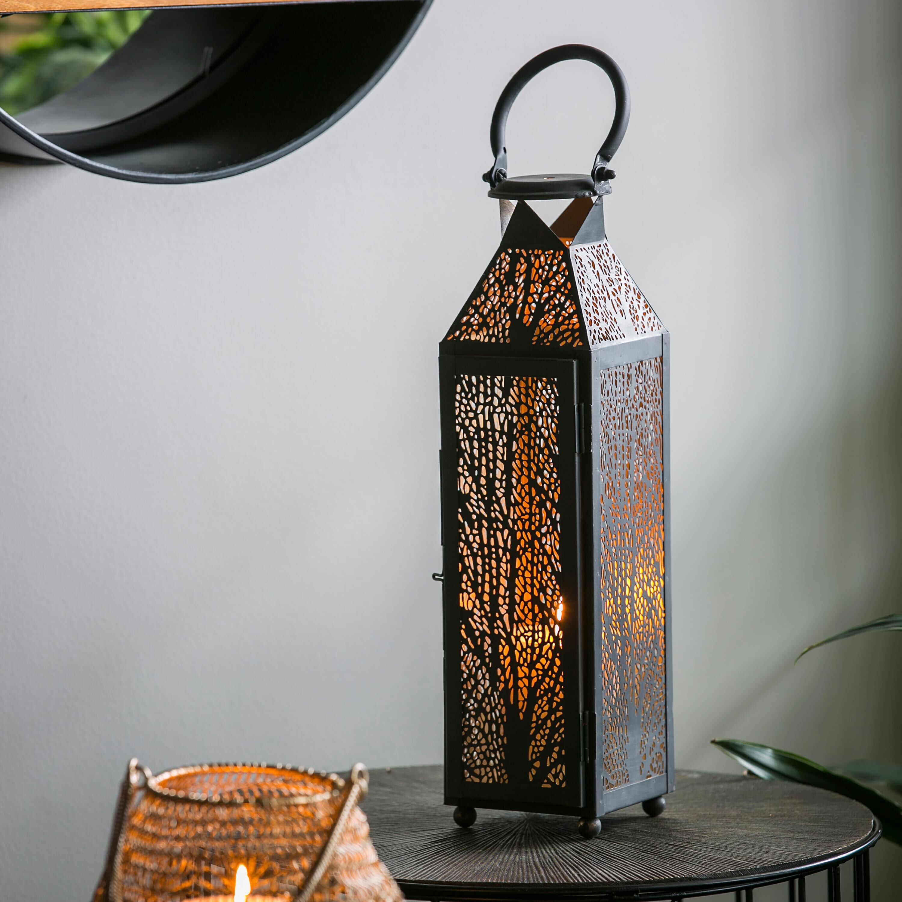 Etched Metal Candle Lanterns, Set of 2 – Plow & Hearth