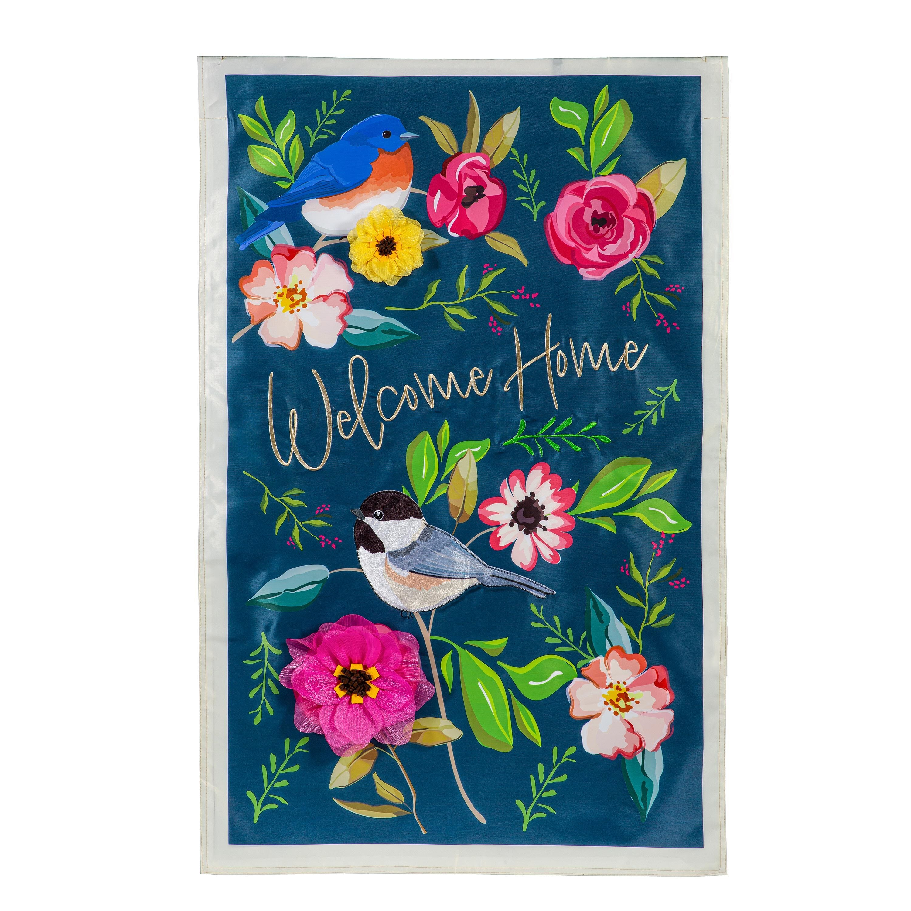 Evergreen Welcome Home Songbirds House Flag