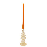 Buttercream Yellow Ribbed Candle Holder, Set of 2