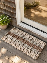 Light Tan, Tan & Brown 5-Stripe Lobster Rope Doormat