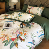Luxury Birds Garden Long-Staple Cotton Bedding Set