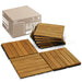 Acacia Deck Tiles 6 Slat Interlocking Decking Tiles, Set of 9