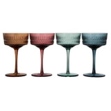 Tonal Crystal Champagne Coupe, Cocktail Glassware, Set of 4