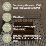 Redfish Oiled Teak Shower and Bath Mat 19.6″ x 19.6″