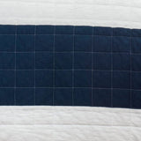 Full/Queen Navy White Stripe 3 Piece Cotton Lightweight Quilt Set