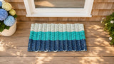 Navy Blue, Teal & Seafoam Ombre Lobster Rope Doormat