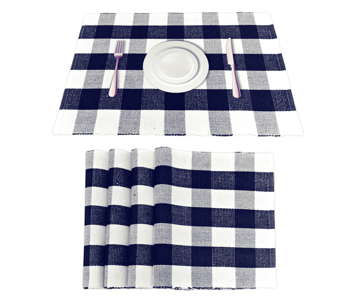 Blue Plaid Cloth Placemats