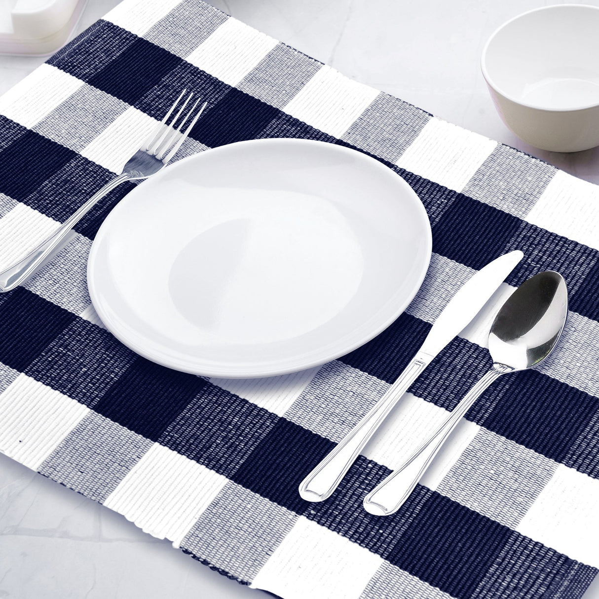 Blue Plaid Cloth Placemats