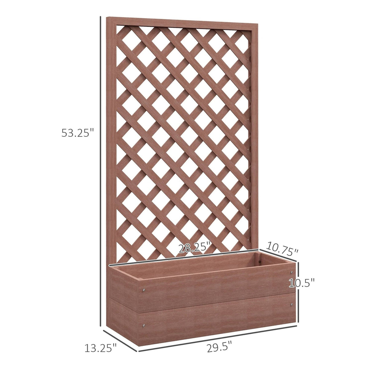 Wood Raised Garden Bed with Lattice Trellis