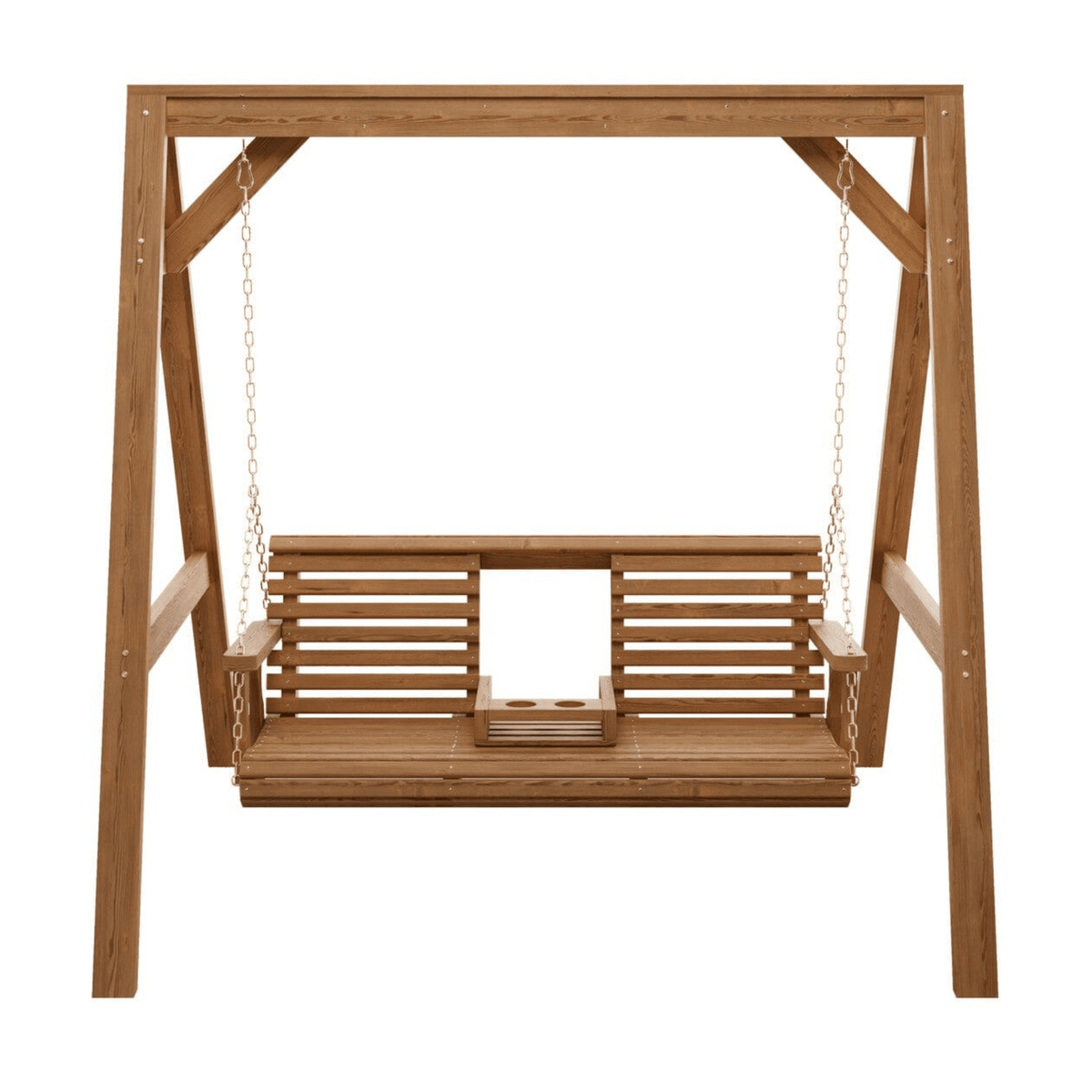 Amish Casual Console Porch Swing with A-Frame Stand