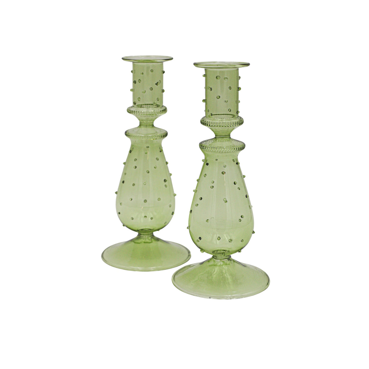 Set of 2 Olive Grove Dotty Candle Holders