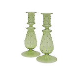 Set of 2 Olive Grove Dotty Candle Holders