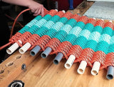 Orange, Teal & Seafoam 5-Stripe Lobster Rope Doormat