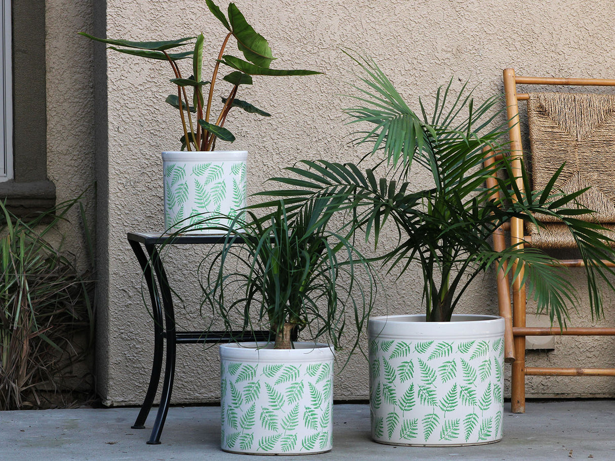 Ceramic Fern Patterned Planters