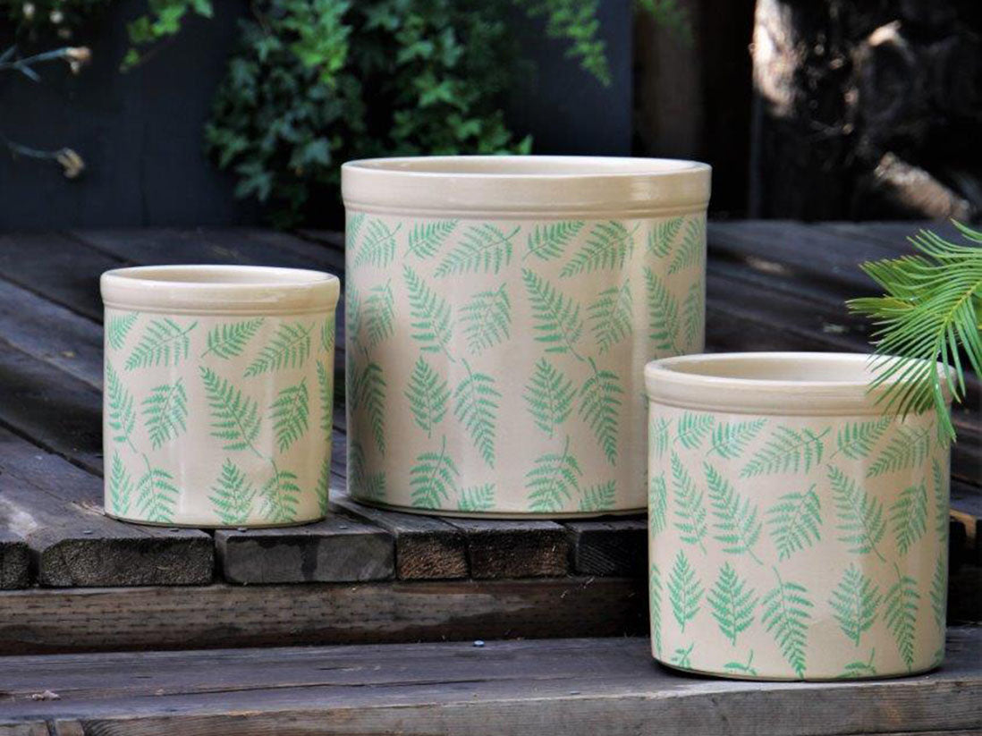Ceramic Fern Patterned Planters