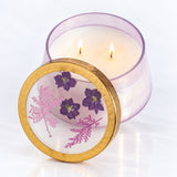 Blackberry & Coconut Large Watercolor Pressed Floral Candle