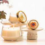 Accent Pressed Floral Candle - Harvest Pumpkin