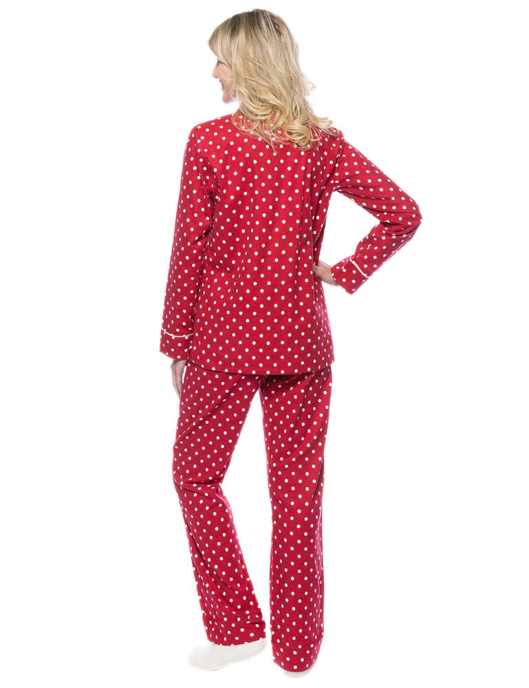 Womens Flannel Pajama Sleepwear Set