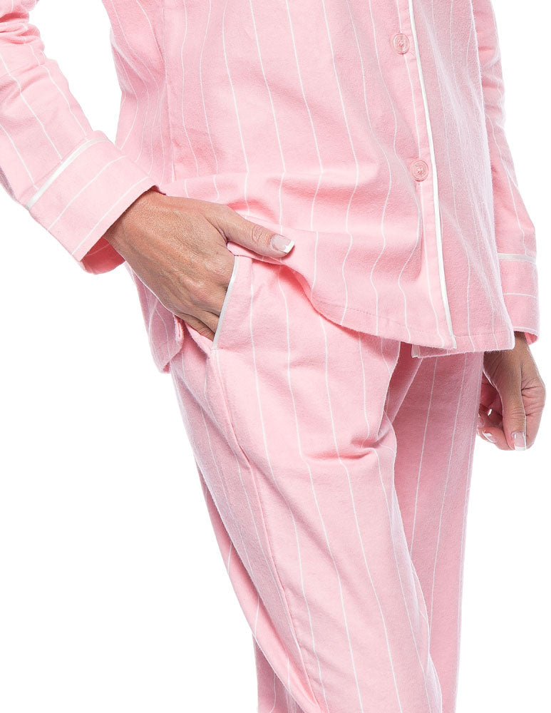 Womens Flannel Pajama Sleepwear Set