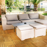 Acacia Deck Tiles 6 Slat Interlocking Decking Tiles, Set of 9