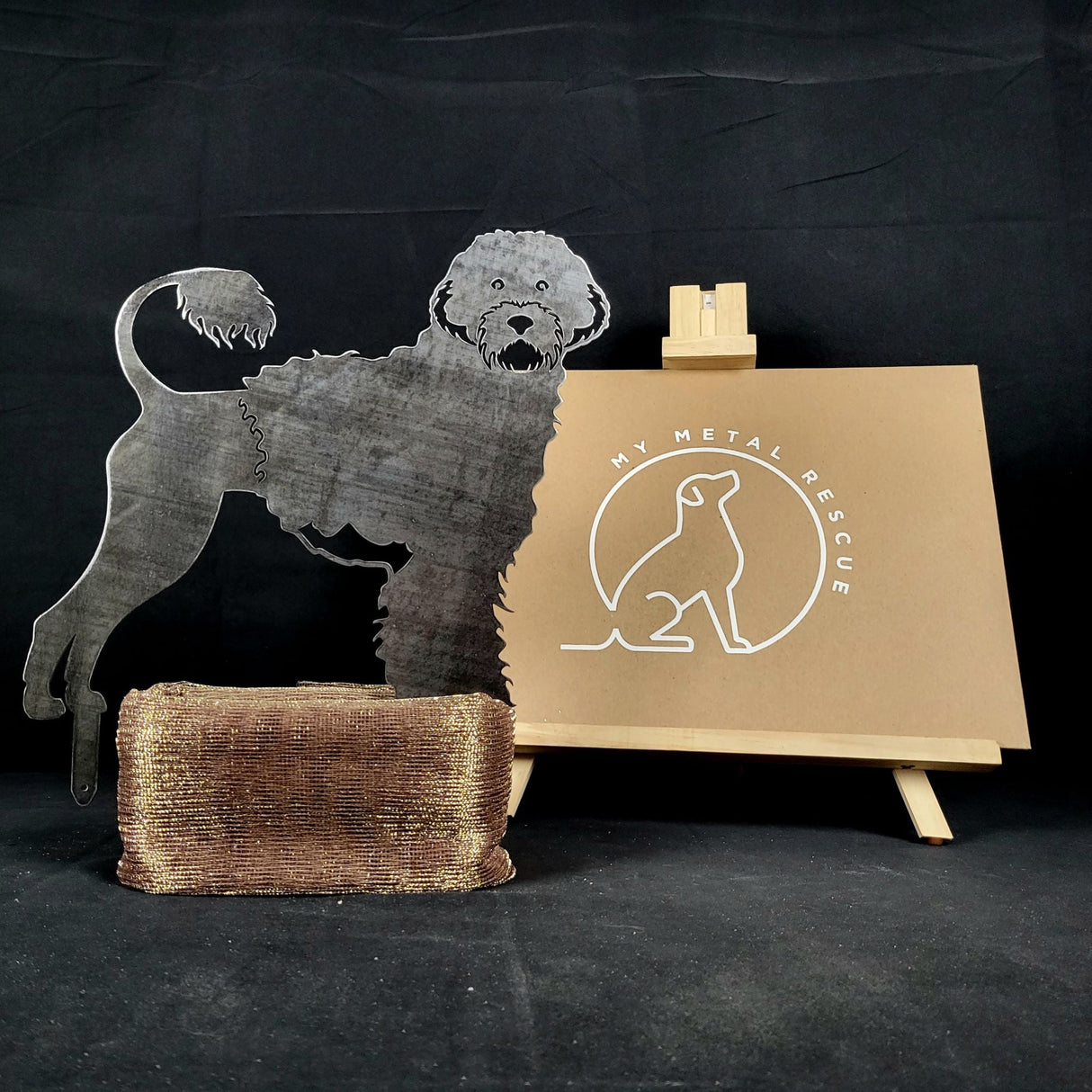 Portuguese Water Dog Garden Stake