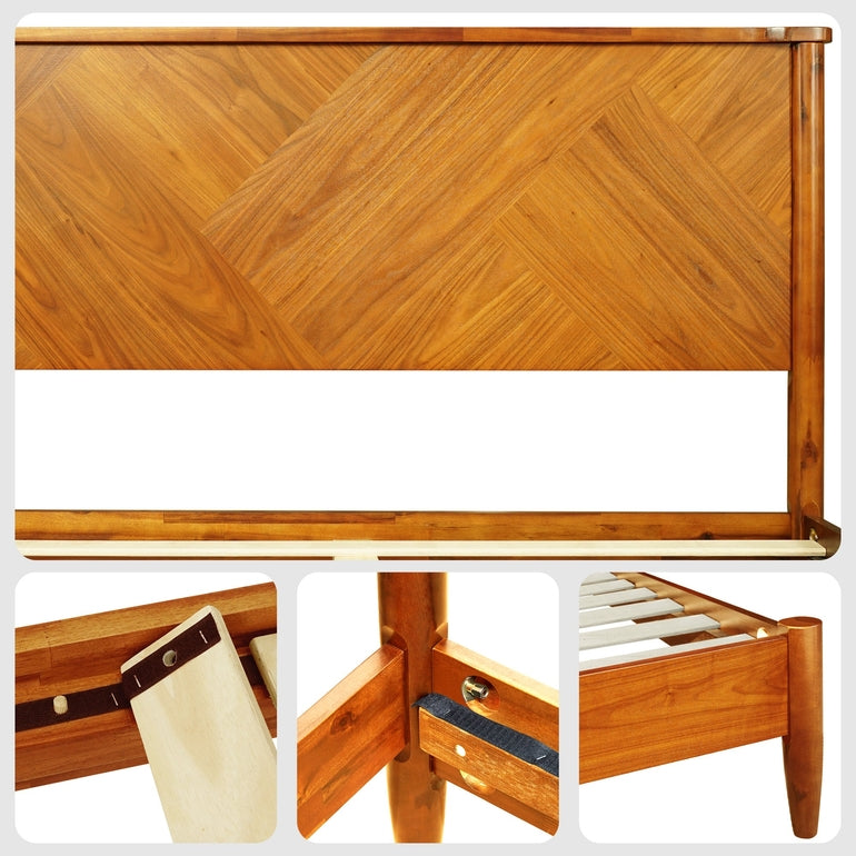 Rorns Panthera Platform Bed Frame With Headboard