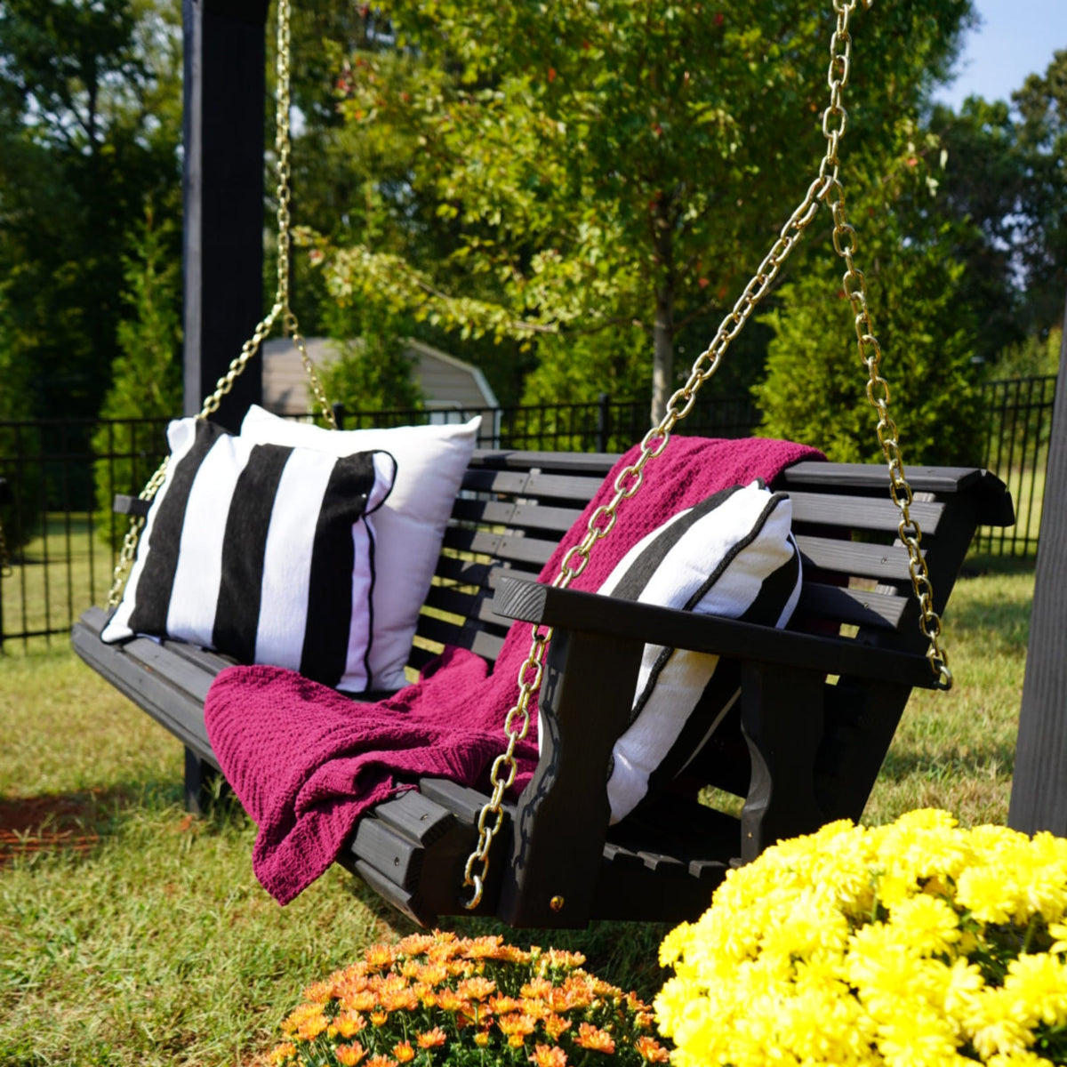 Porchgate Amish Heavy Duty Rollback Console Porch Swing