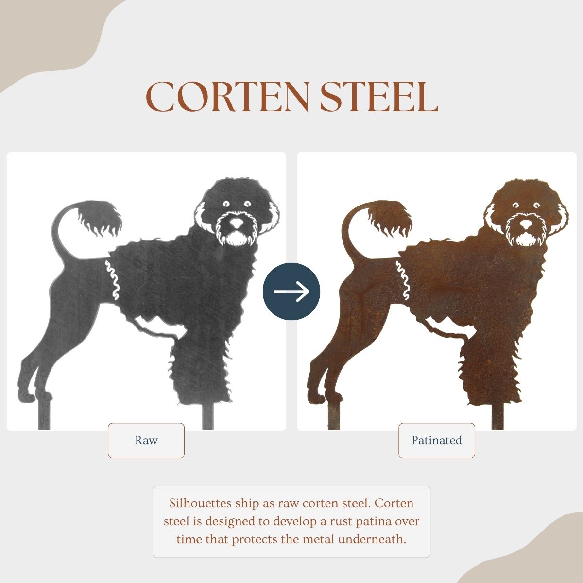 Portuguese Water Dog Garden Stake