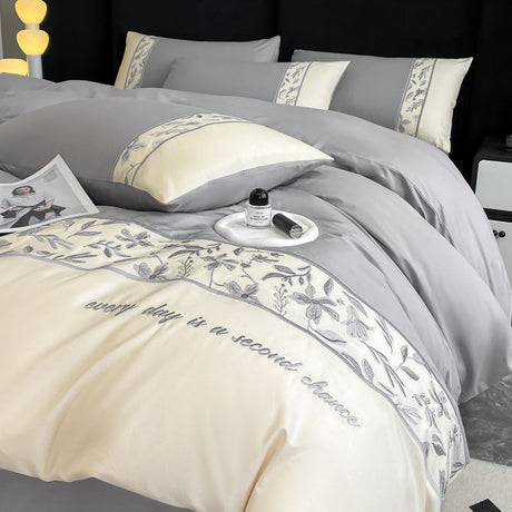 Premium French 100S Long-Staple Cotton Embroidered Bedding Set