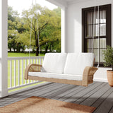 East Green Lucca Wicker Porch Swing with Cushions