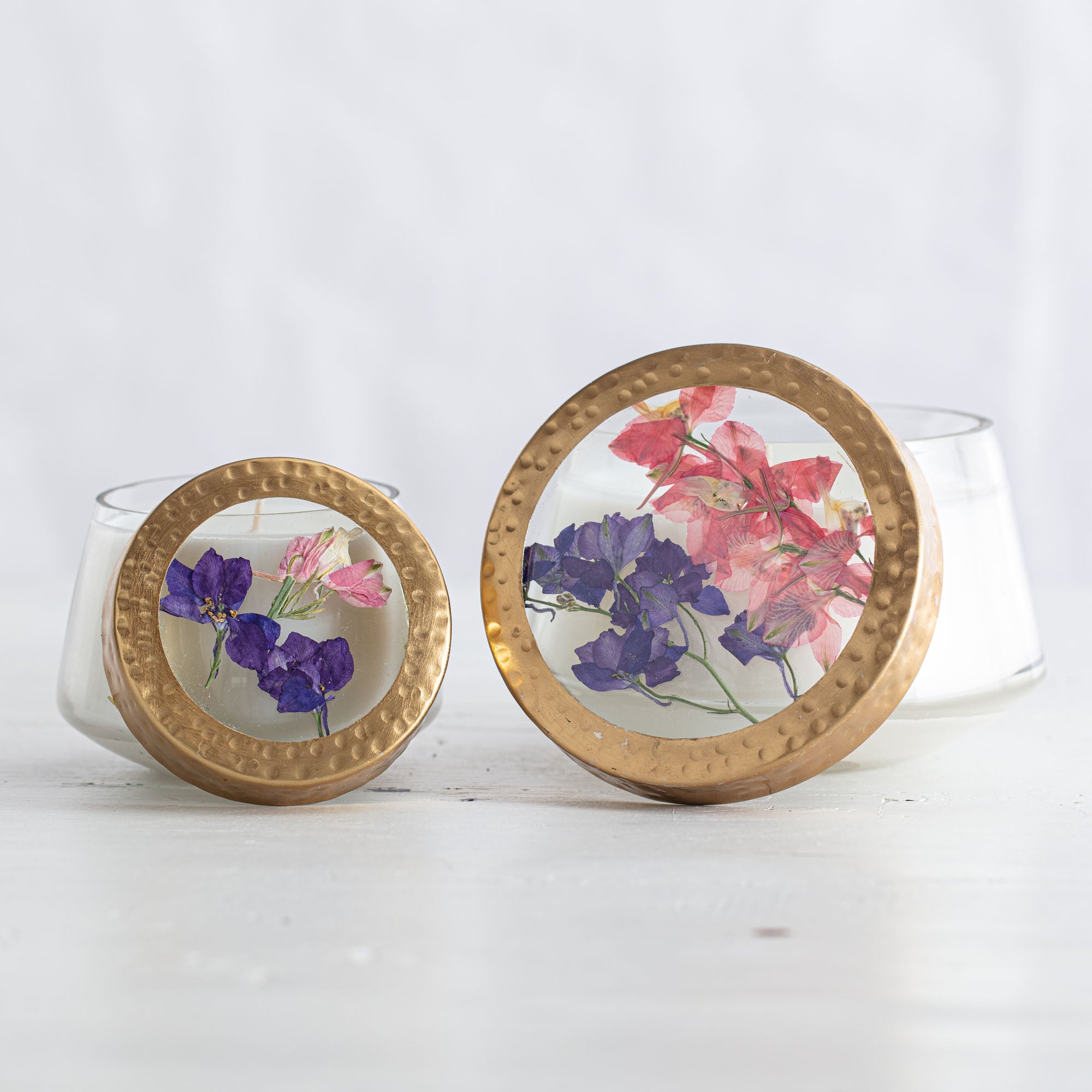 Roman Lavender Pressed Floral Candle
