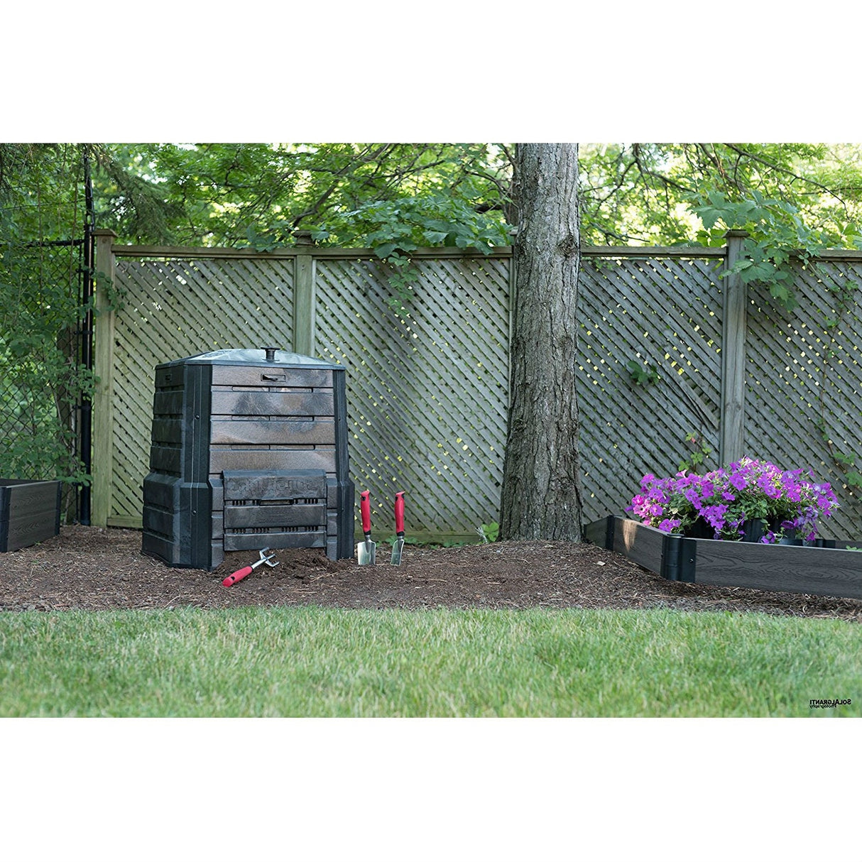 Black Plastic Compost Bin Composter - 94 Gallon