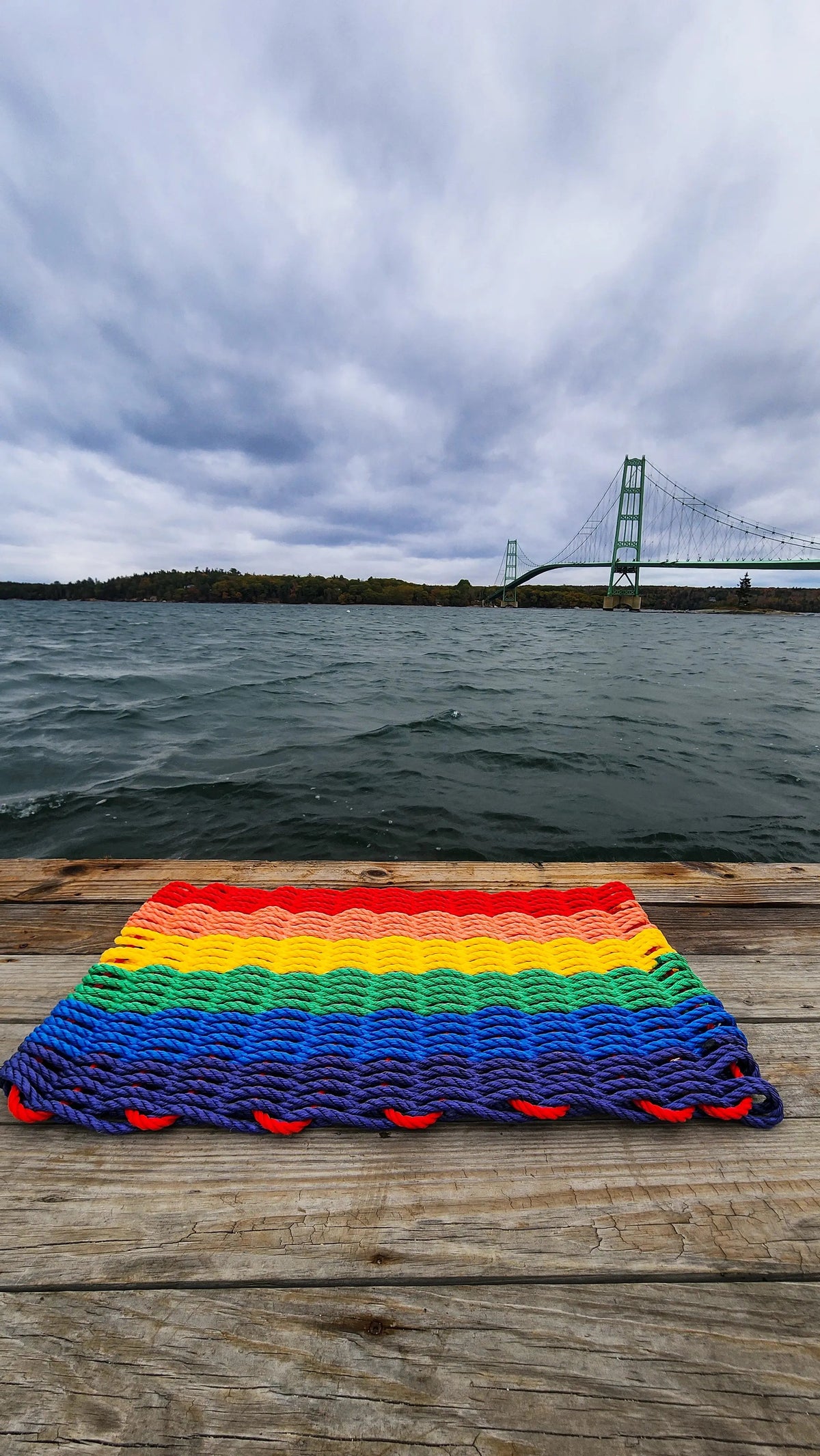 Plastic Container Rope Mat Rainbow Rope Mat made with Lobster Rope, Maine Made – Plow & Hearth