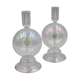 Set of 2 Rainbow Prism Bauble Candle Holders