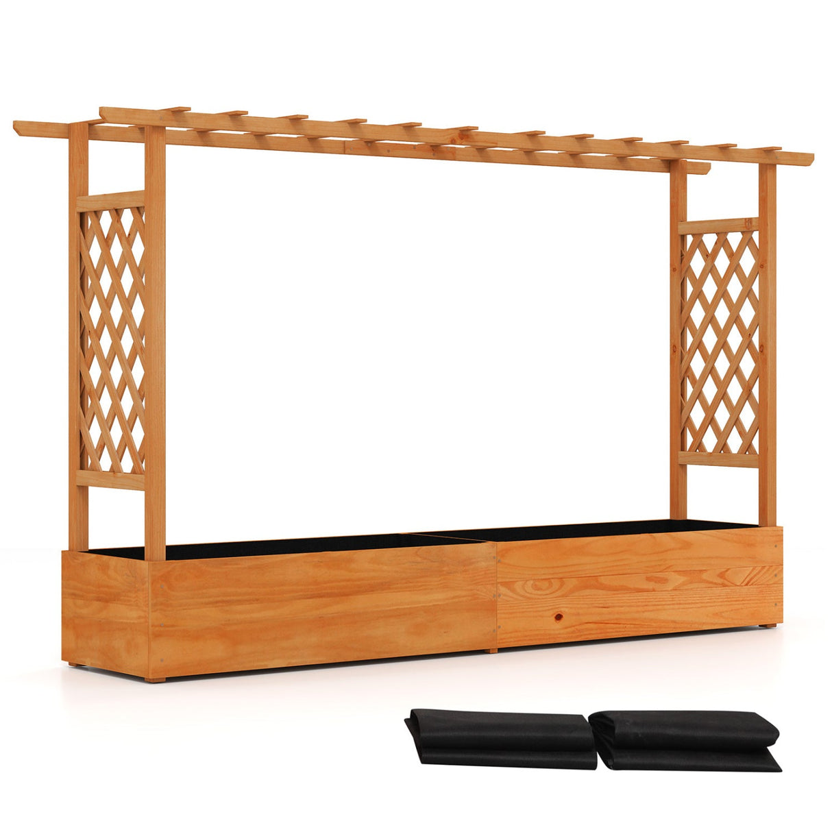 Raised Garden Bed Planter Box with Lattice Trellis