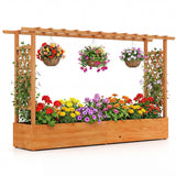Raised Garden Bed Planter Box with Lattice Trellis