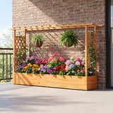 Raised Garden Bed Planter Box with Lattice Trellis