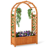 Raised Garden Bed with Lattice Trellis