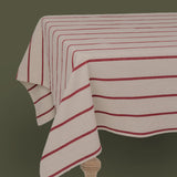 Red Stripe Linen Tablecloth